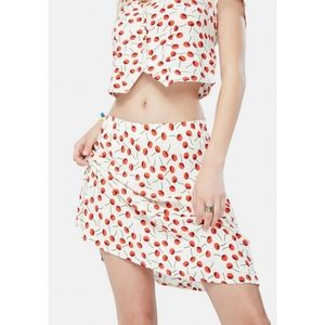 Obey Corey Cherry Mini Skirt NWT